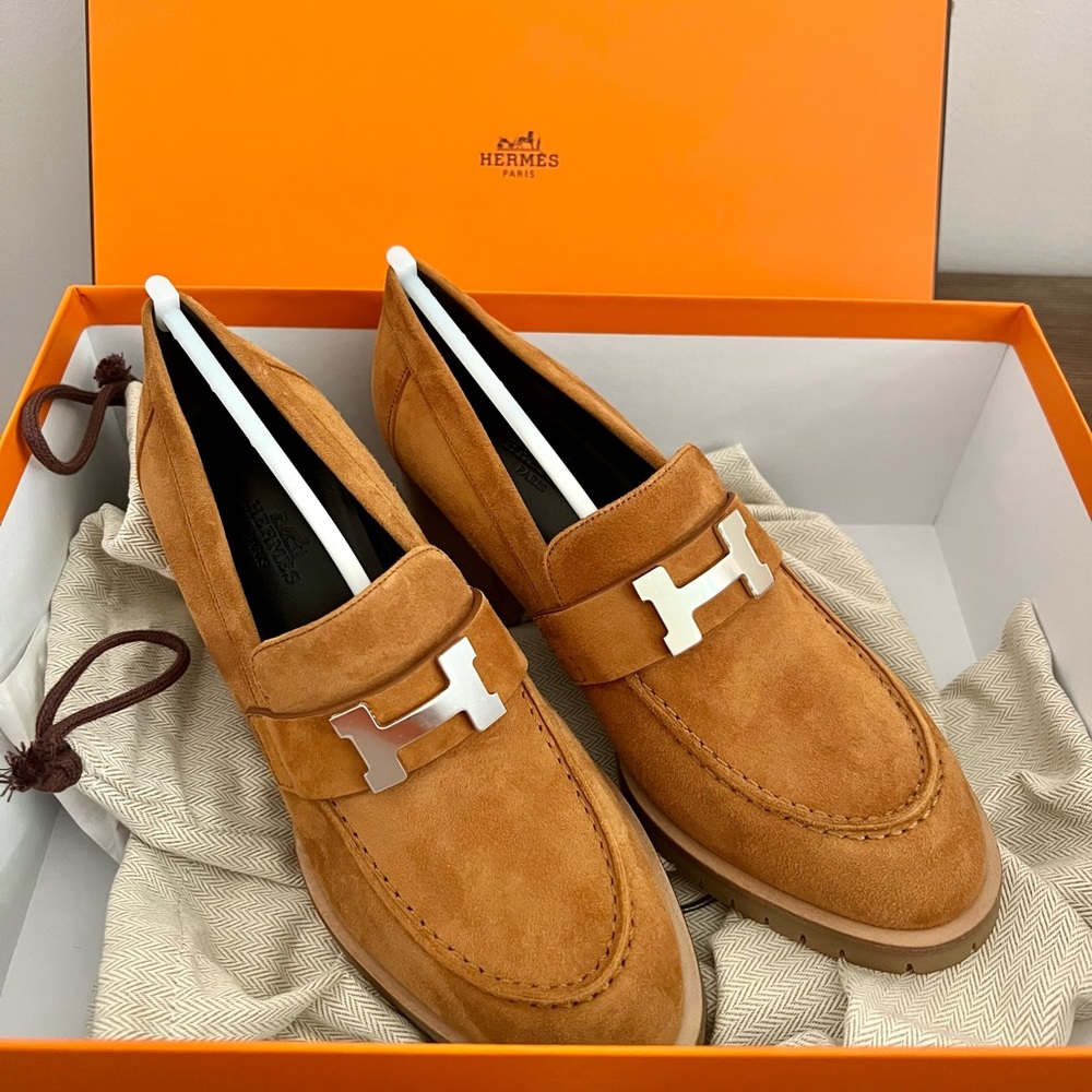 AUTH NEW Hermes women Foch 60 pump Sz 36 Brown